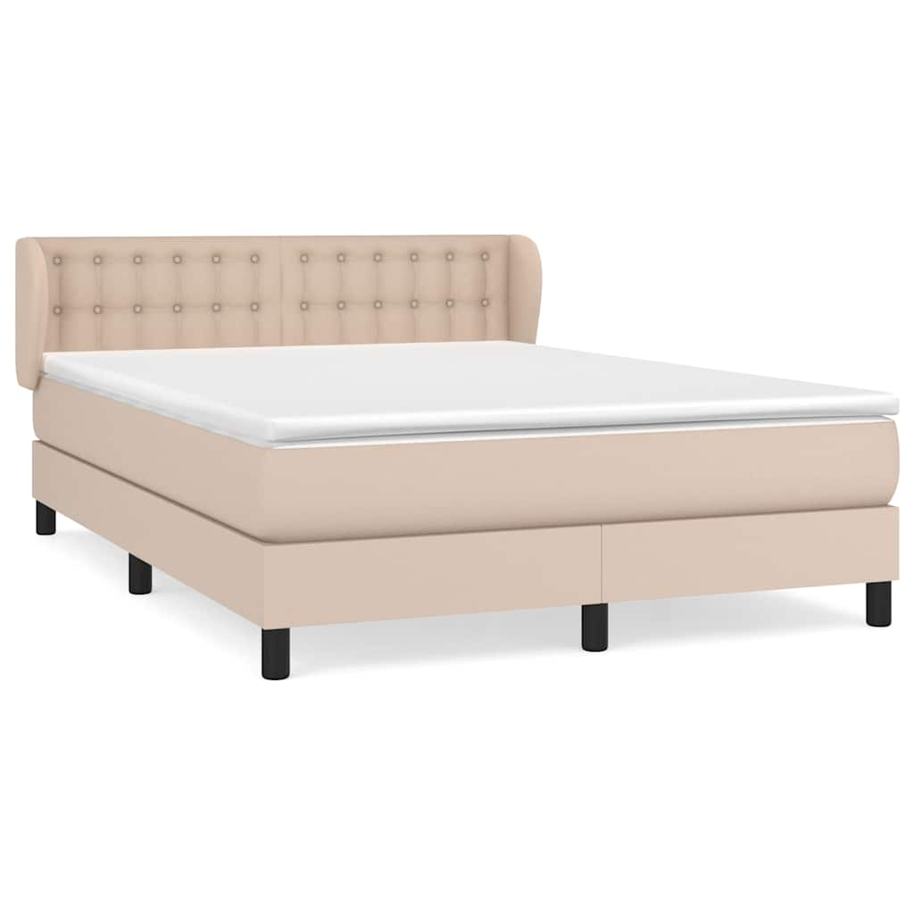 Sommier à lattes de lit avec matelas Cappuccino 140x190 cm