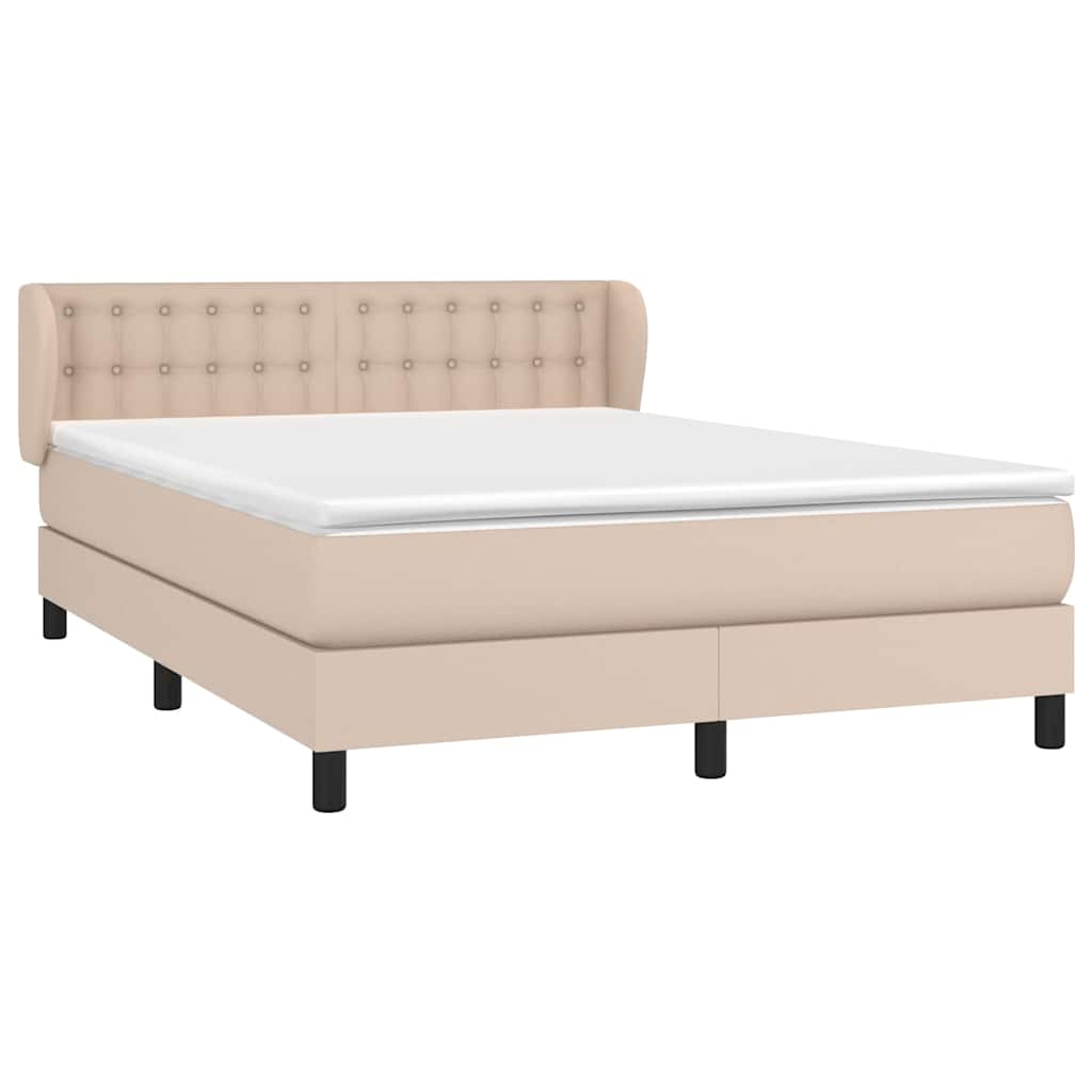 Sommier à lattes de lit avec matelas Cappuccino 140x190 cm