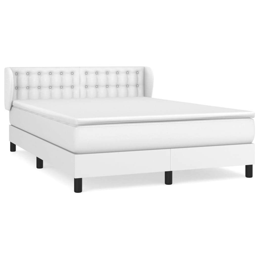 Sommier à lattes de lit avec matelas Blanc 140x200cm Similicuir - XIOS
