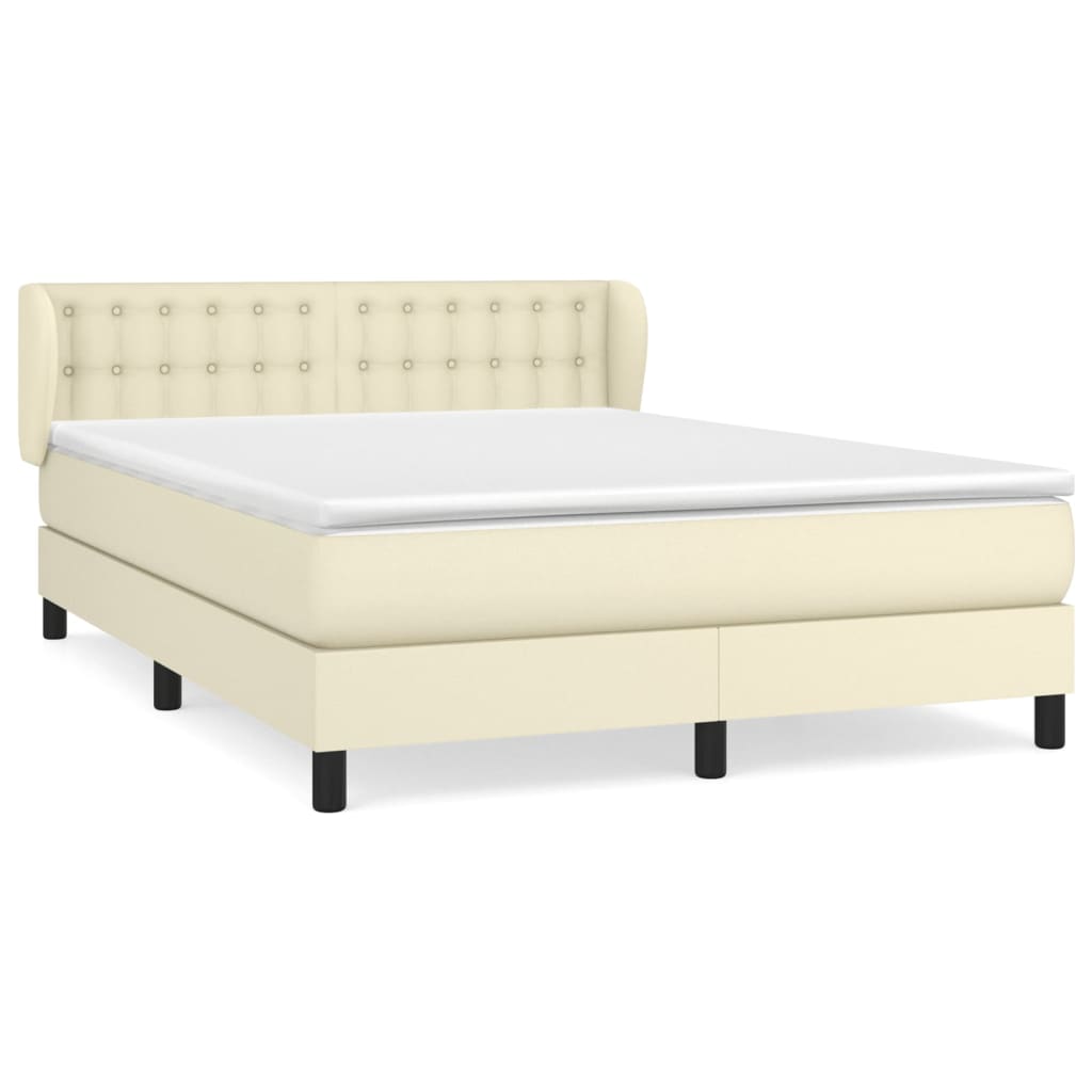 Sommier à lattes de lit avec matelas Crème 140x200cm Similicuir - XIOS
