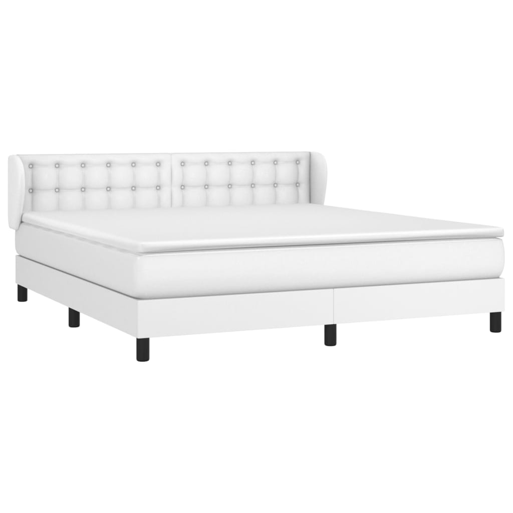 Sommier à lattes de lit avec matelas Blanc 160x200cm Similicuir - XIOS