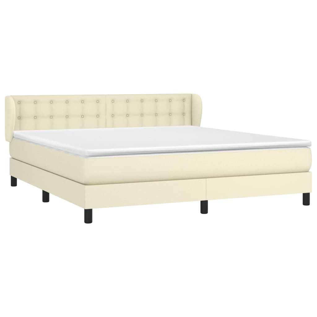 Sommier à lattes de lit avec matelas Crème 160x200cm Similicuir - XIOS