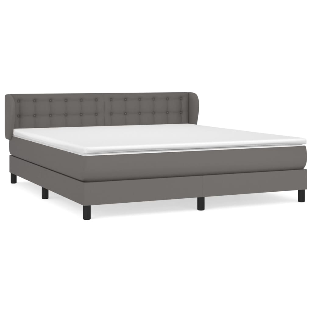 Sommier à lattes de lit avec matelas Gris 160x200 cm Similicuir - XIOS