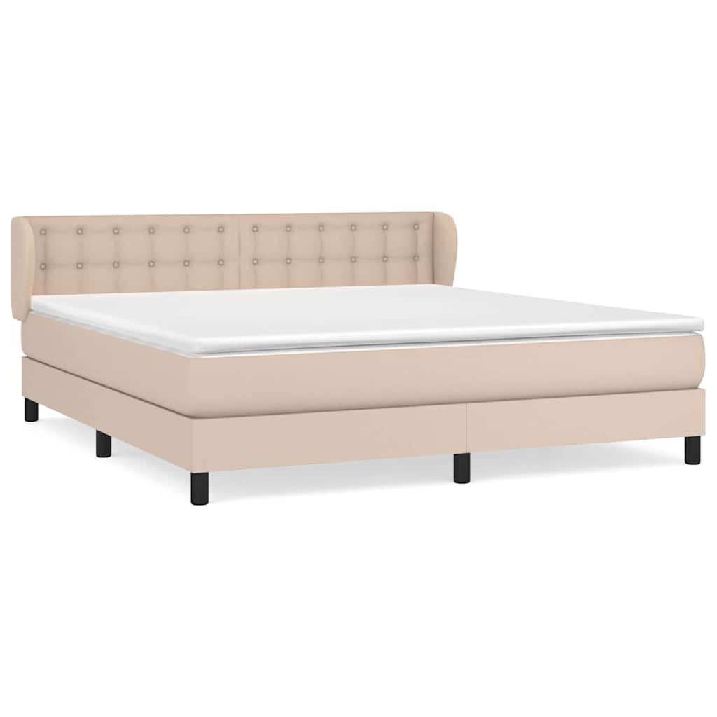 Sommier à lattes de lit avec matelas Cappuccino 160x200 cm