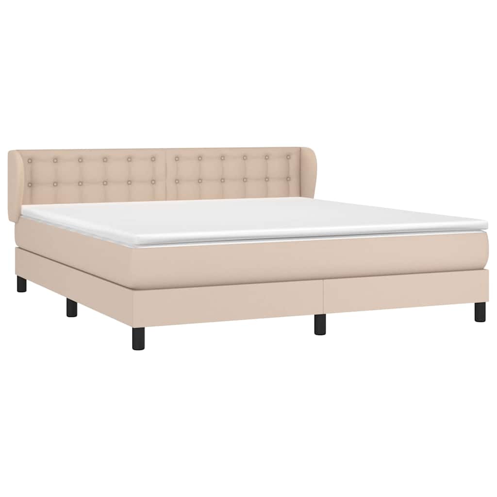 Sommier à lattes de lit avec matelas Cappuccino 160x200 cm