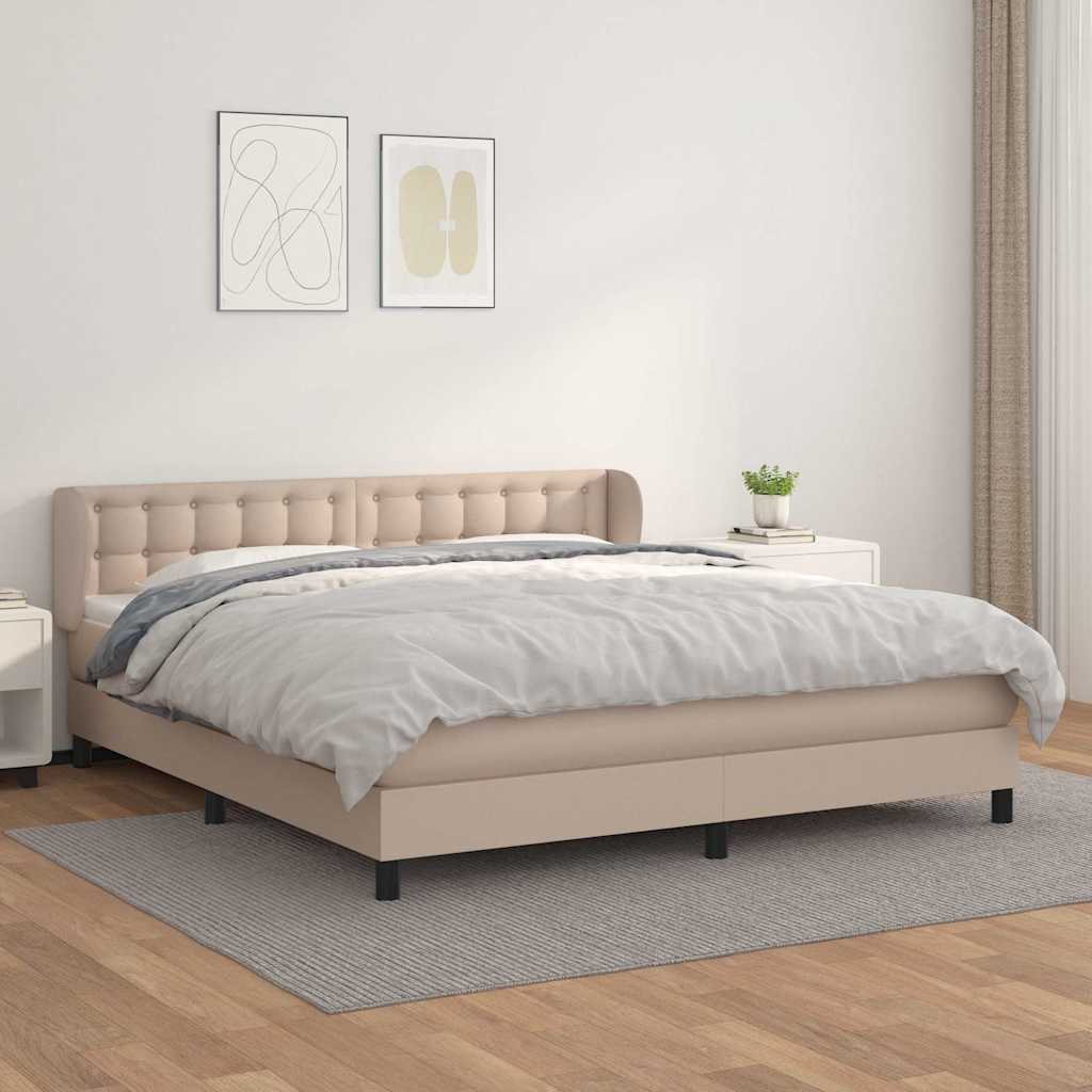 Sommier à lattes de lit avec matelas Cappuccino 160x200 cm