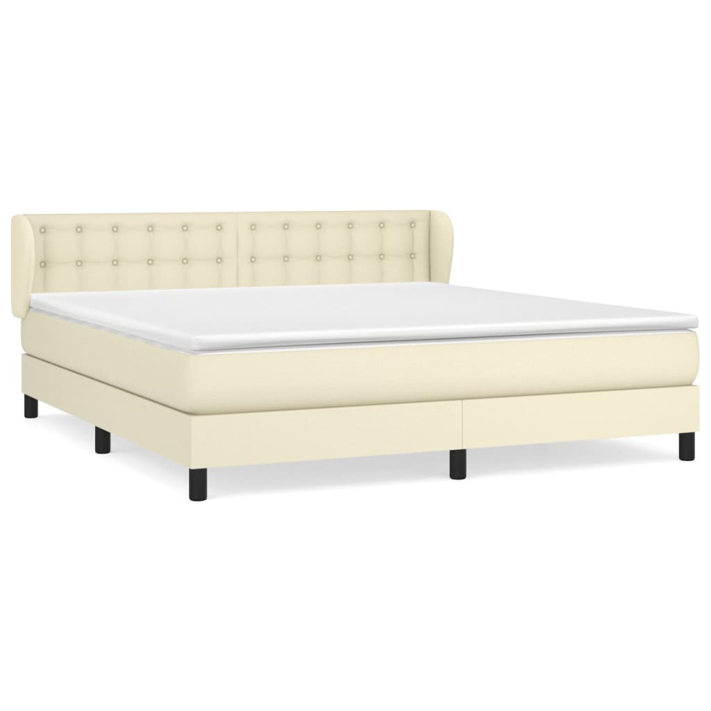 Sommier à lattes de lit avec matelas Crème 180x200cm Similicuir - XIOS