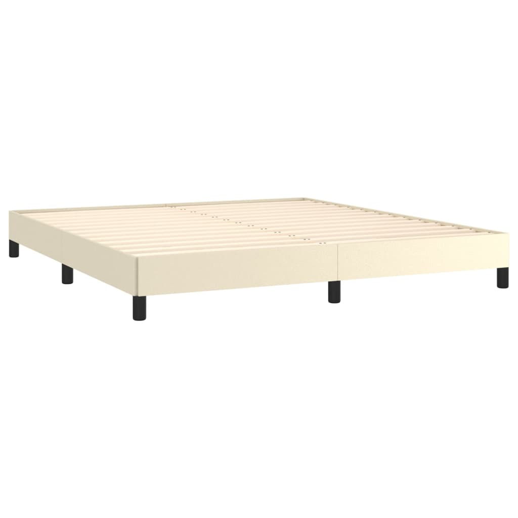 Sommier à lattes de lit avec matelas Crème 180x200cm Similicuir - XIOS