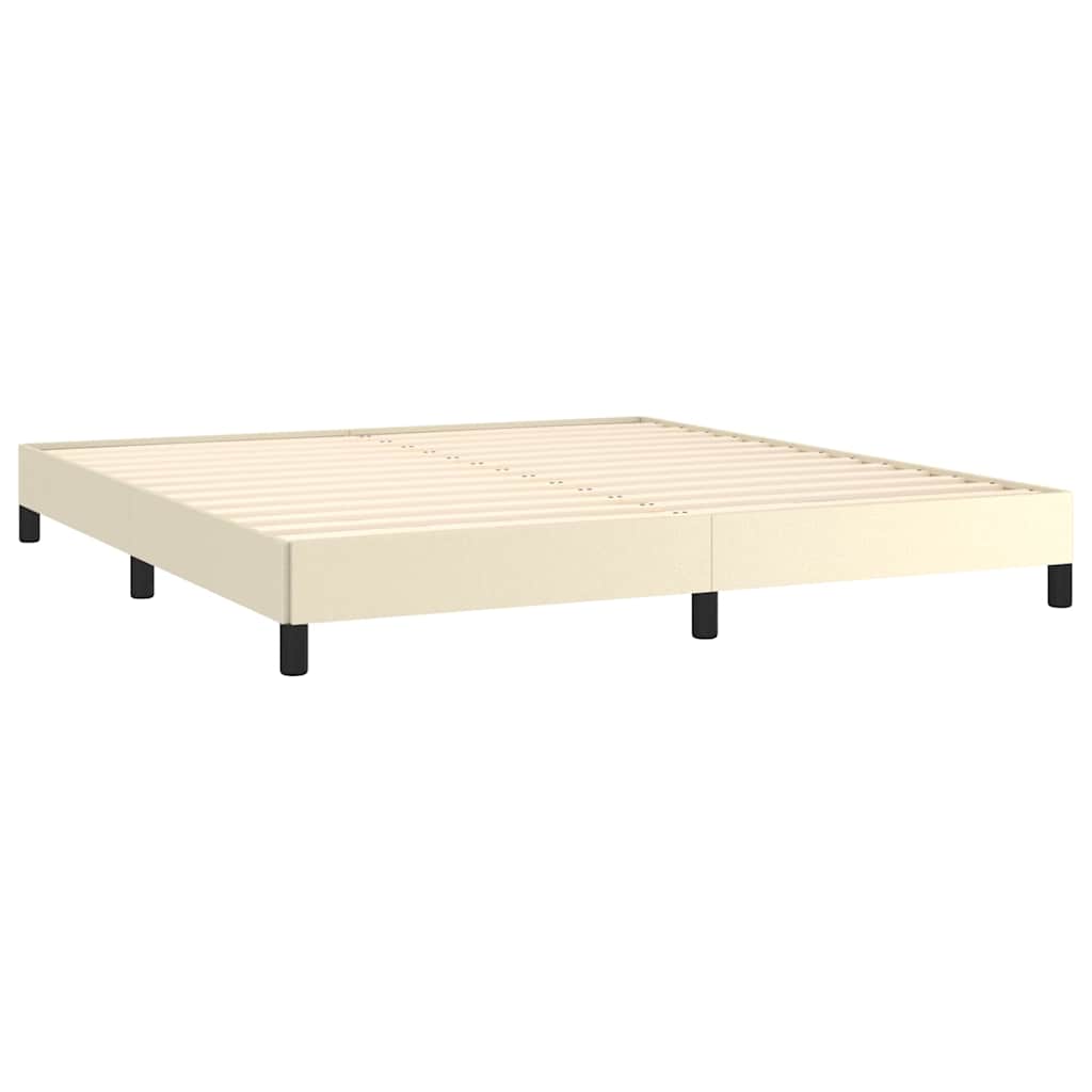 Sommier à lattes de lit avec matelas Crème 180x200cm Similicuir