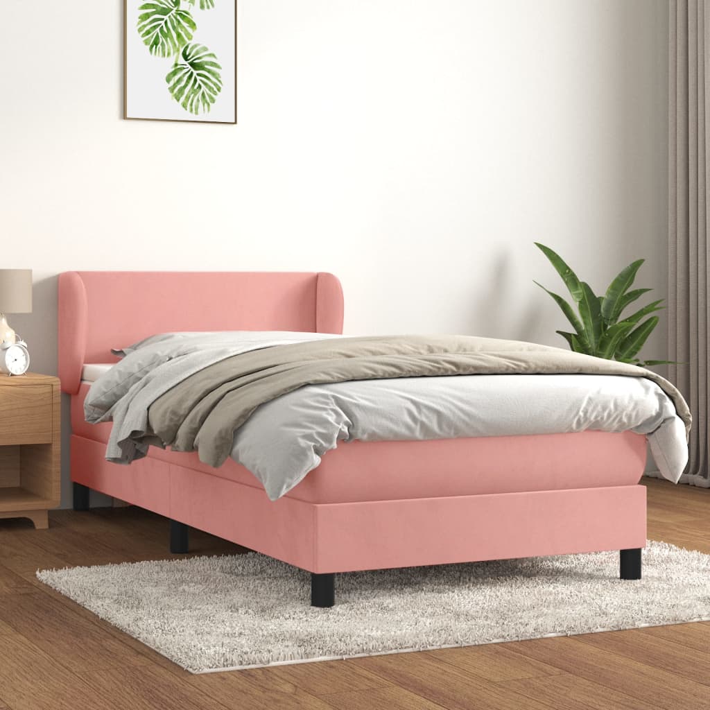 Sommier à lattes de lit avec matelas Rose 90x190 cm Velours - XIOS