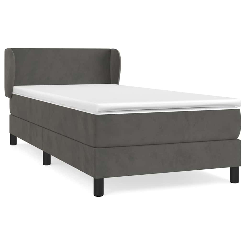 Sommier à lattes de lit avec matelas Gris foncé 100x200 cm