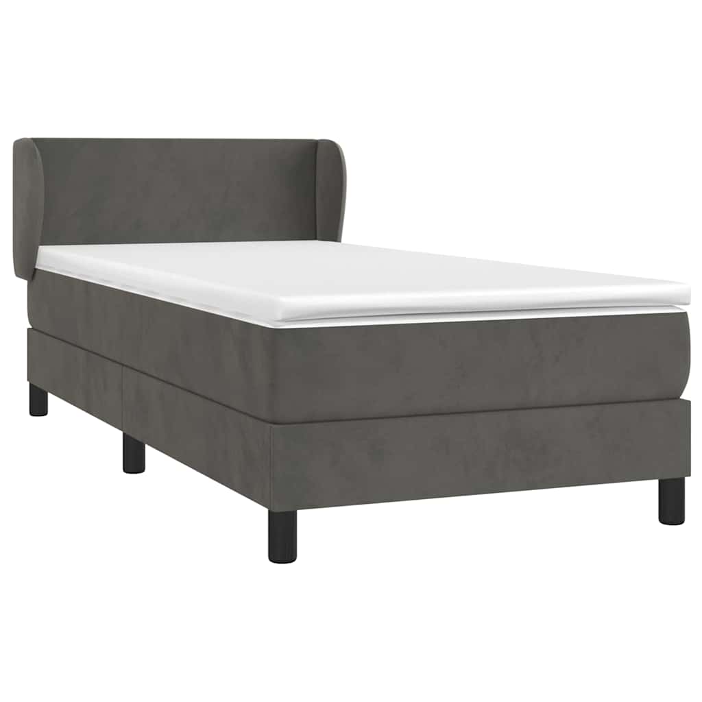 Sommier à lattes de lit avec matelas Gris foncé 100x200 cm