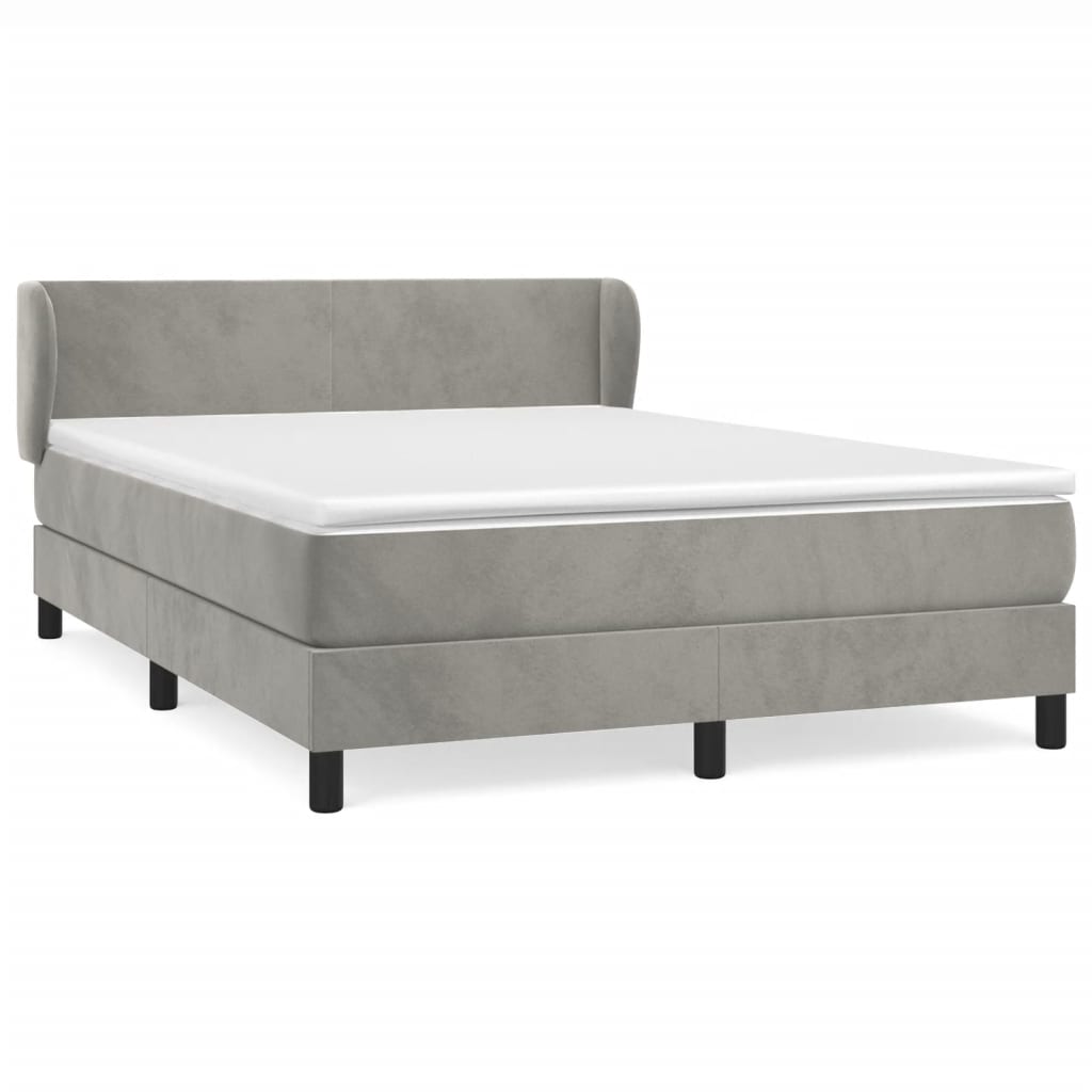 Sommier à lattes de lit et matelas Gris clair 140x190cm Velours - XIOS