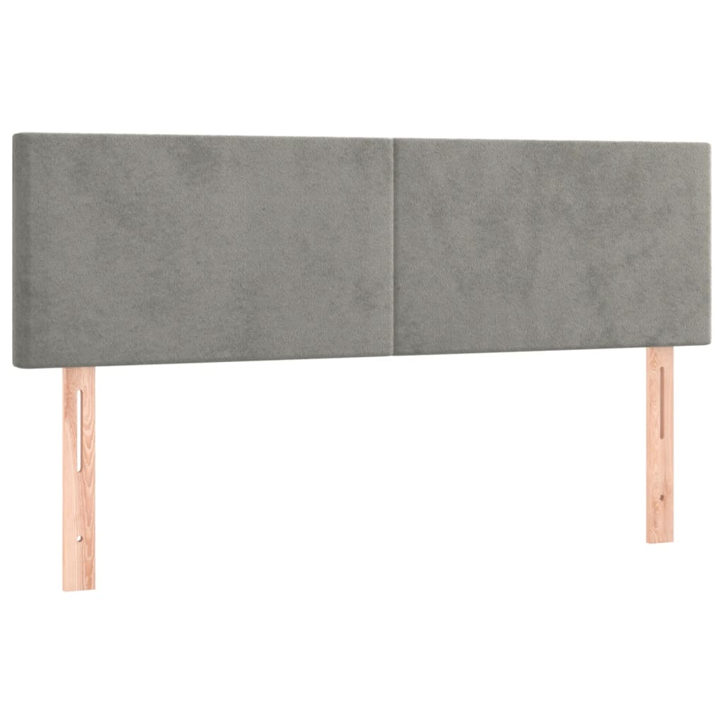 Sommier à lattes de lit et matelas Gris clair 140x190cm Velours - XIOS