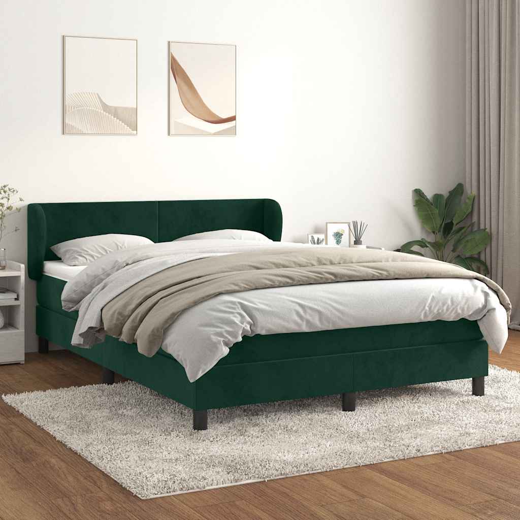 Sommier à lattes de lit et matelas Vert foncé 140x190cm Velours - XIOS