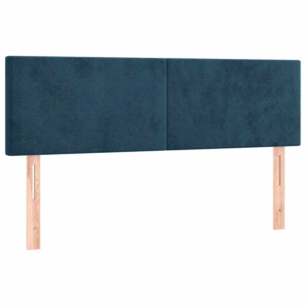 Sommier à lattes de lit et matelas Bleu foncé 140x190cm Velours - XIOS