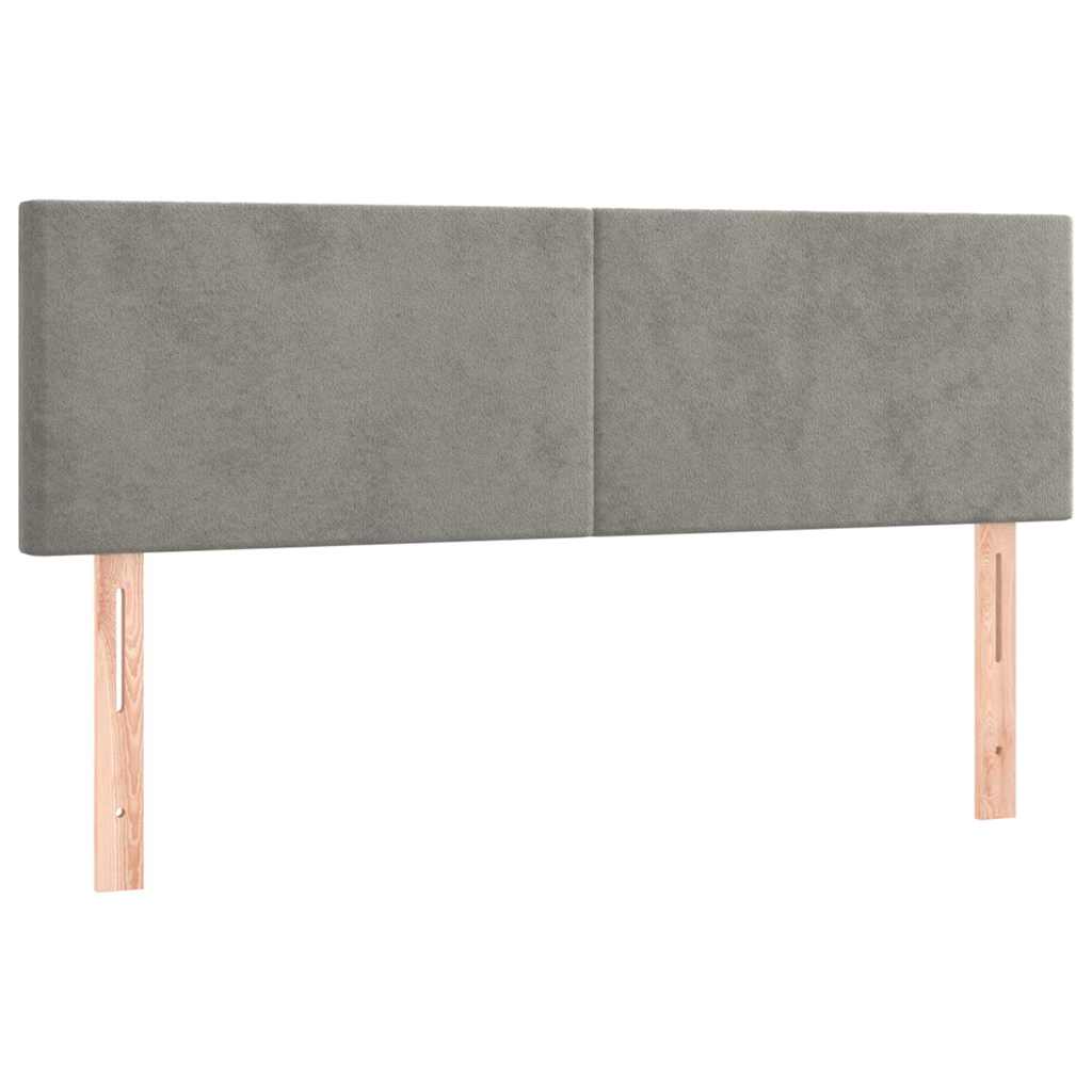 Sommier à lattes de lit et matelas Gris clair 140x200cm Velours