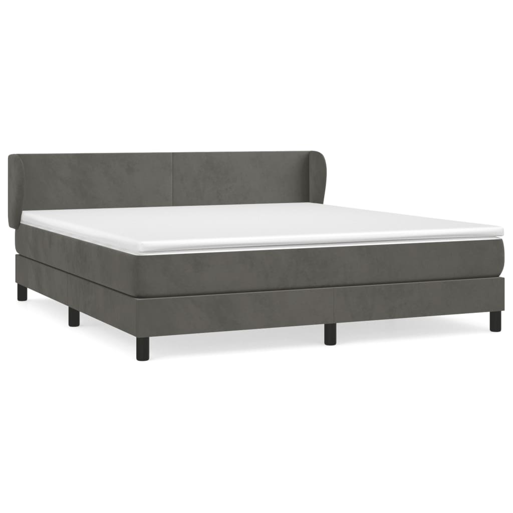 Sommier à lattes de lit et matelas Gris foncé 160x200cm Velours - XIOS