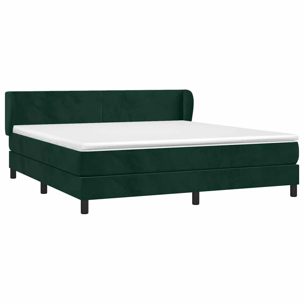 Sommier à lattes de lit et matelas Vert foncé 160x200cm Velours