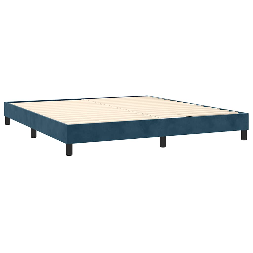 Sommier à lattes de lit et matelas Bleu foncé 160x200cm Velours - XIOS