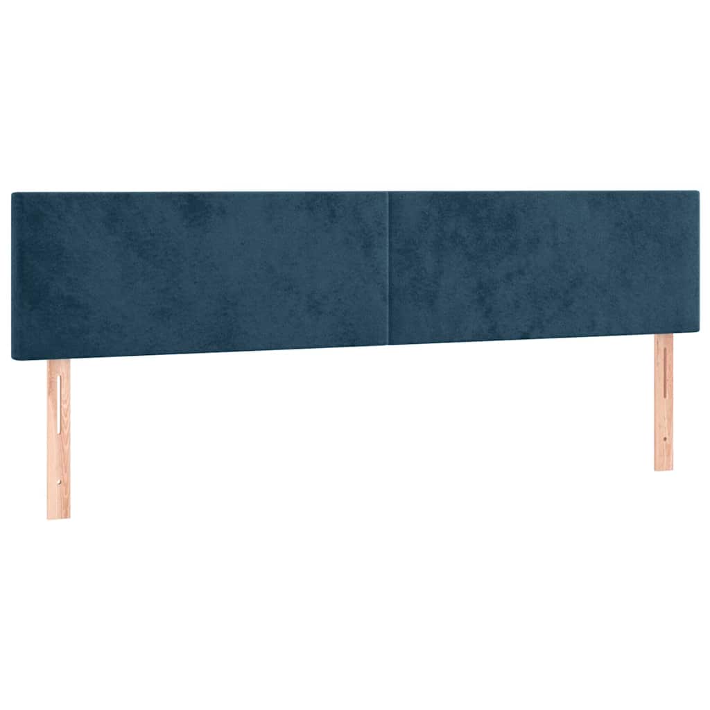 Sommier à lattes de lit et matelas Bleu foncé 160x200cm Velours