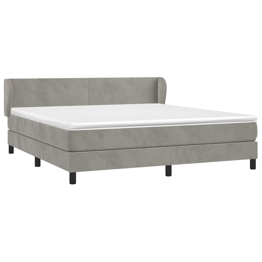 Sommier à lattes de lit et matelas Gris clair 180x200cm Velours - XIOS