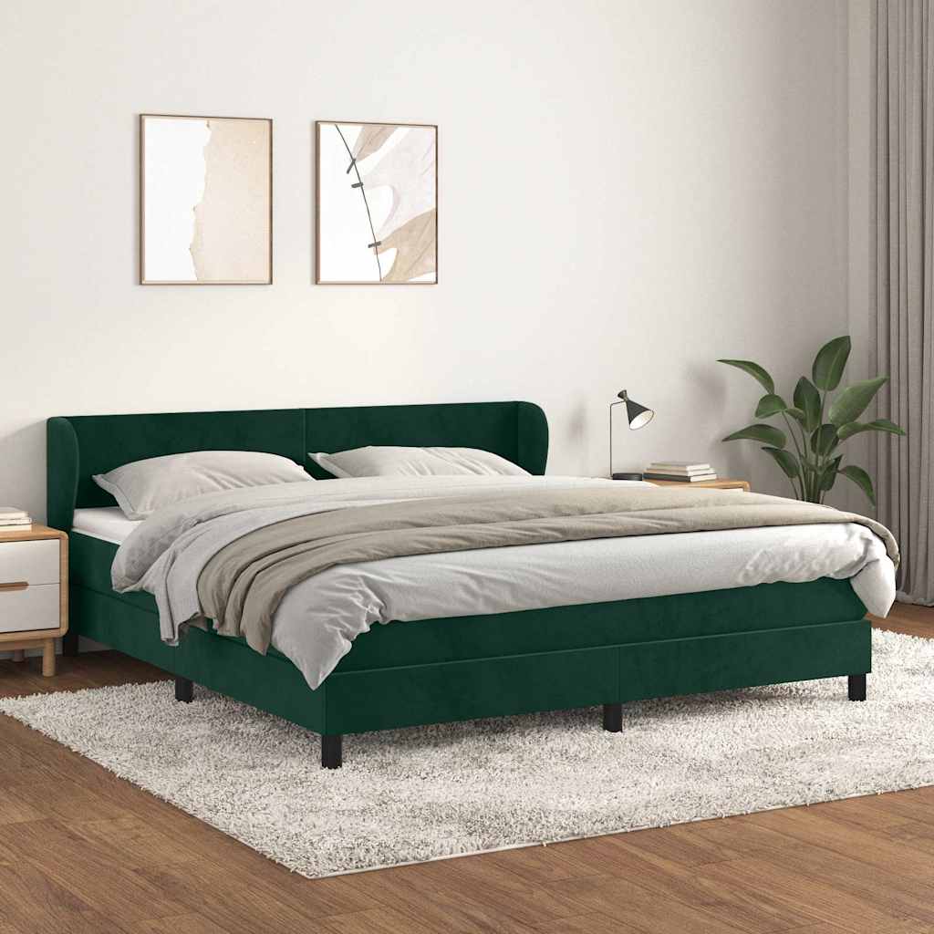 Sommier à lattes de lit et matelas Vert foncé 180x200cm Velours - XIOS