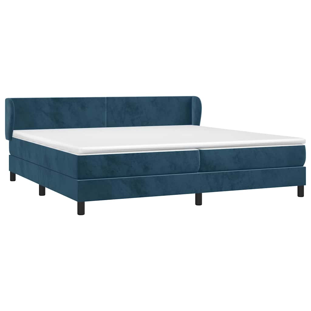 Sommier à lattes de lit et matelas Bleu foncé 200x200cm Velours - XIOS