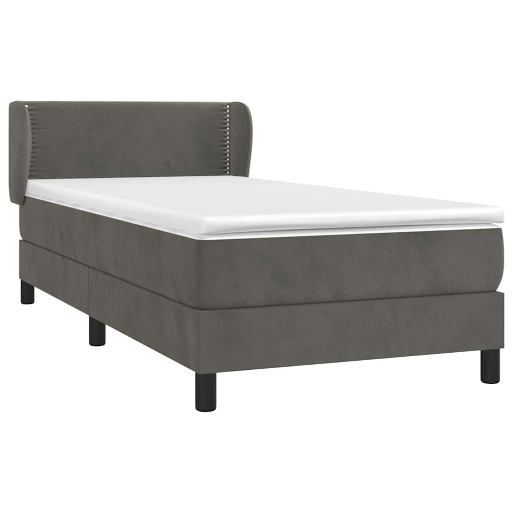 Sommier à lattes de lit avec matelas Gris foncé 100x200 cm