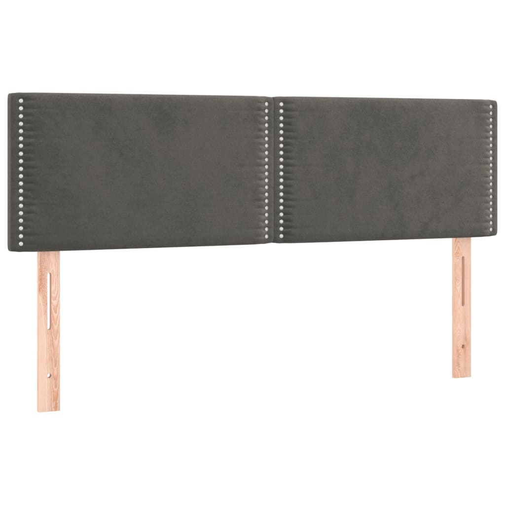 Sommier à lattes de lit et matelas Gris foncé 140x190cm Velours - XIOS