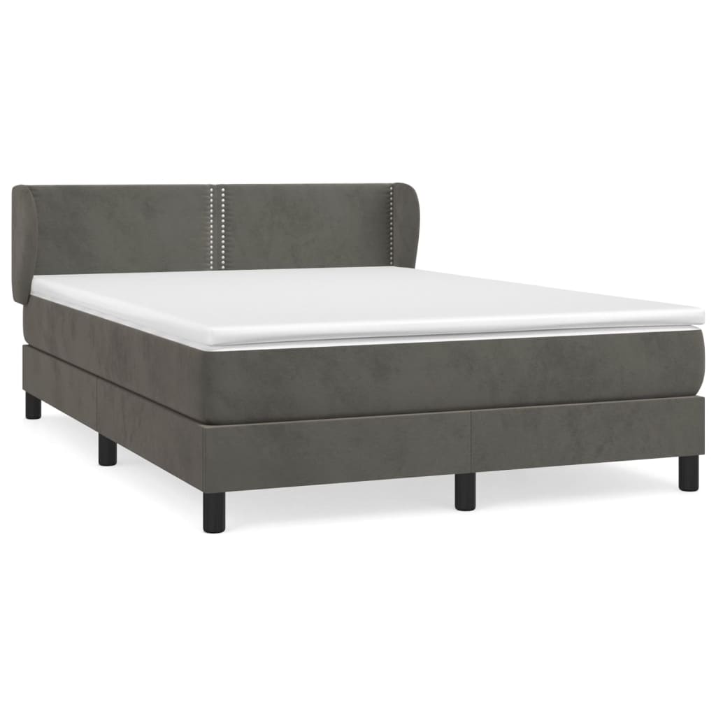 Sommier à lattes de lit et matelas Gris foncé 140x200cm Velours - XIOS