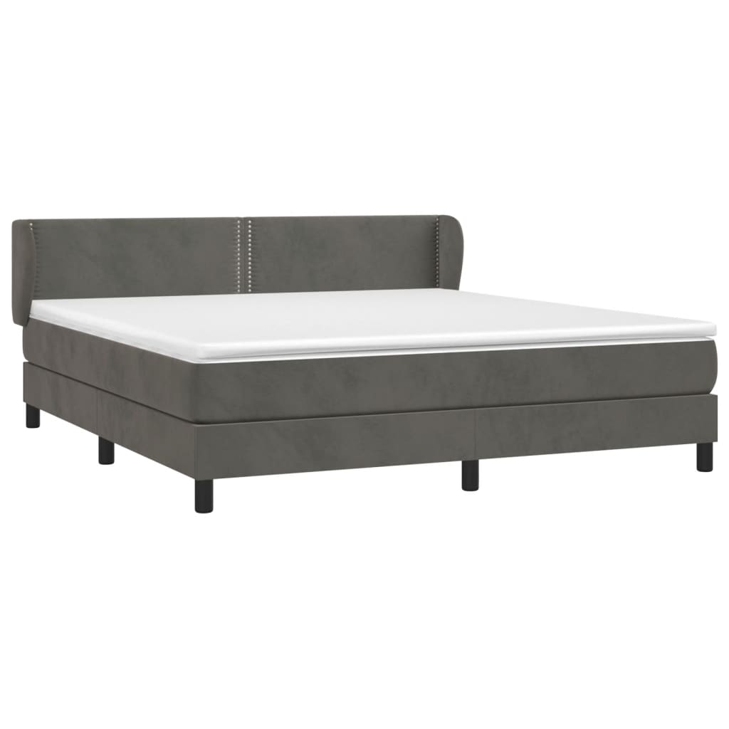 Sommier à lattes de lit et matelas Gris foncé 160x200cm Velours - XIOS