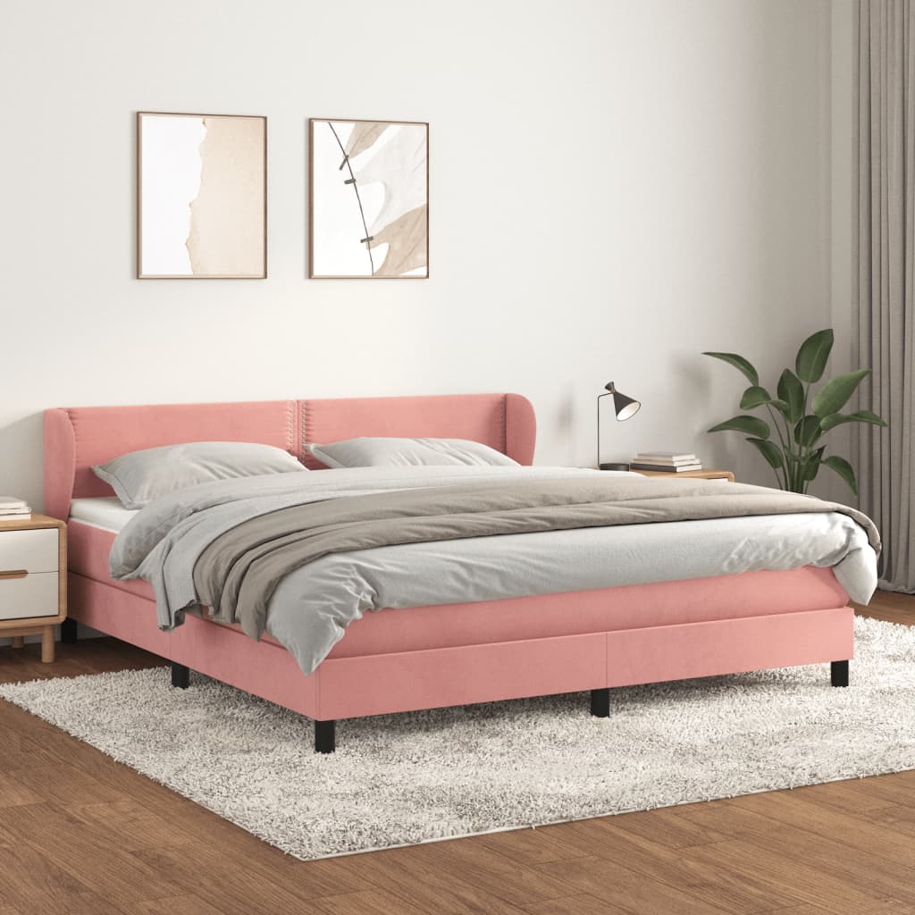 Sommier à lattes de lit avec matelas Rose 160x200 cm Velours - XIOS