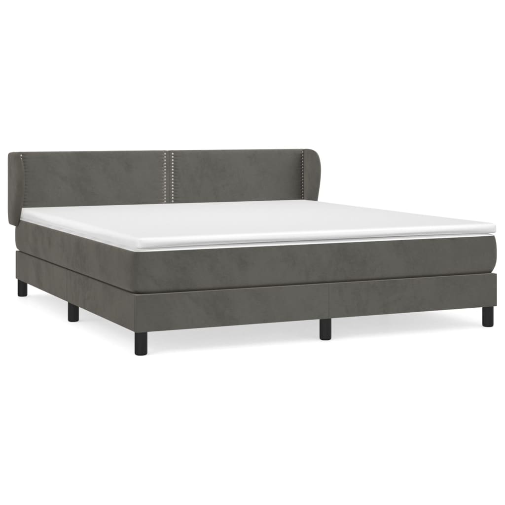 Sommier à lattes de lit et matelas Gris foncé 180x200cm Velours - XIOS