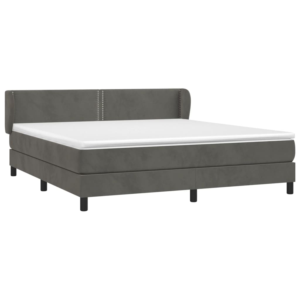 Sommier à lattes de lit et matelas Gris foncé 180x200cm Velours - XIOS