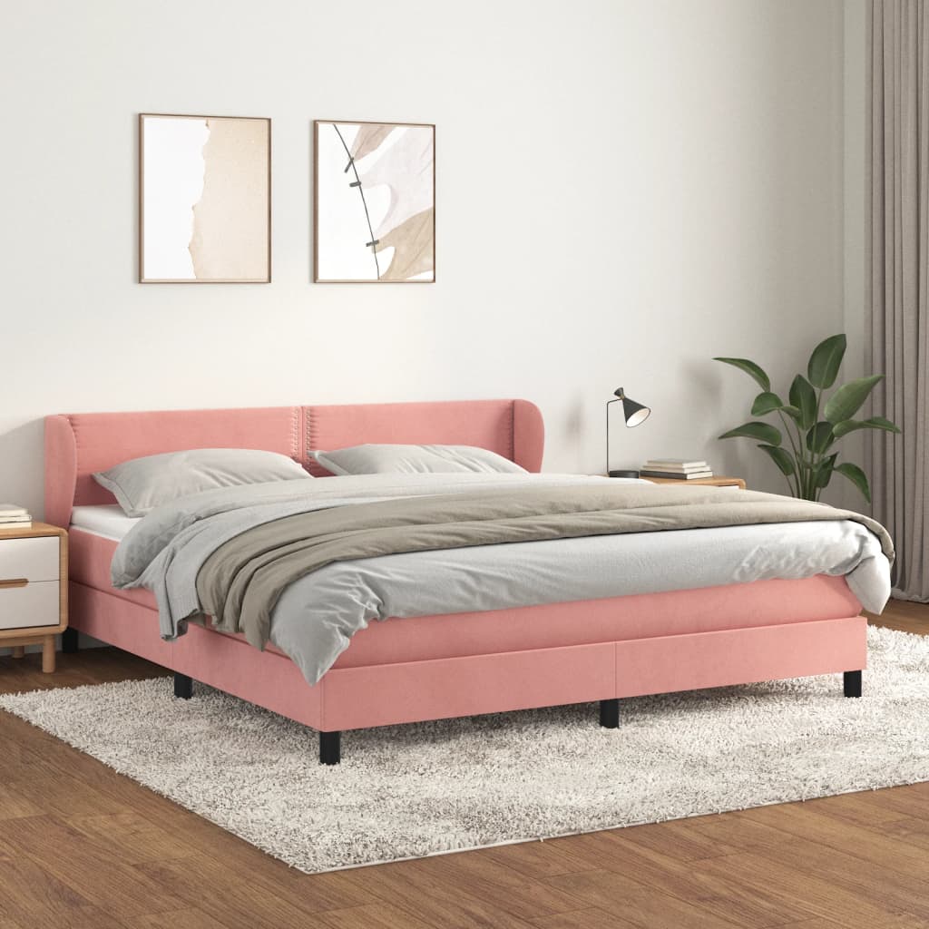 Sommier à lattes de lit avec matelas Rose 180x200 cm Velours - XIOS