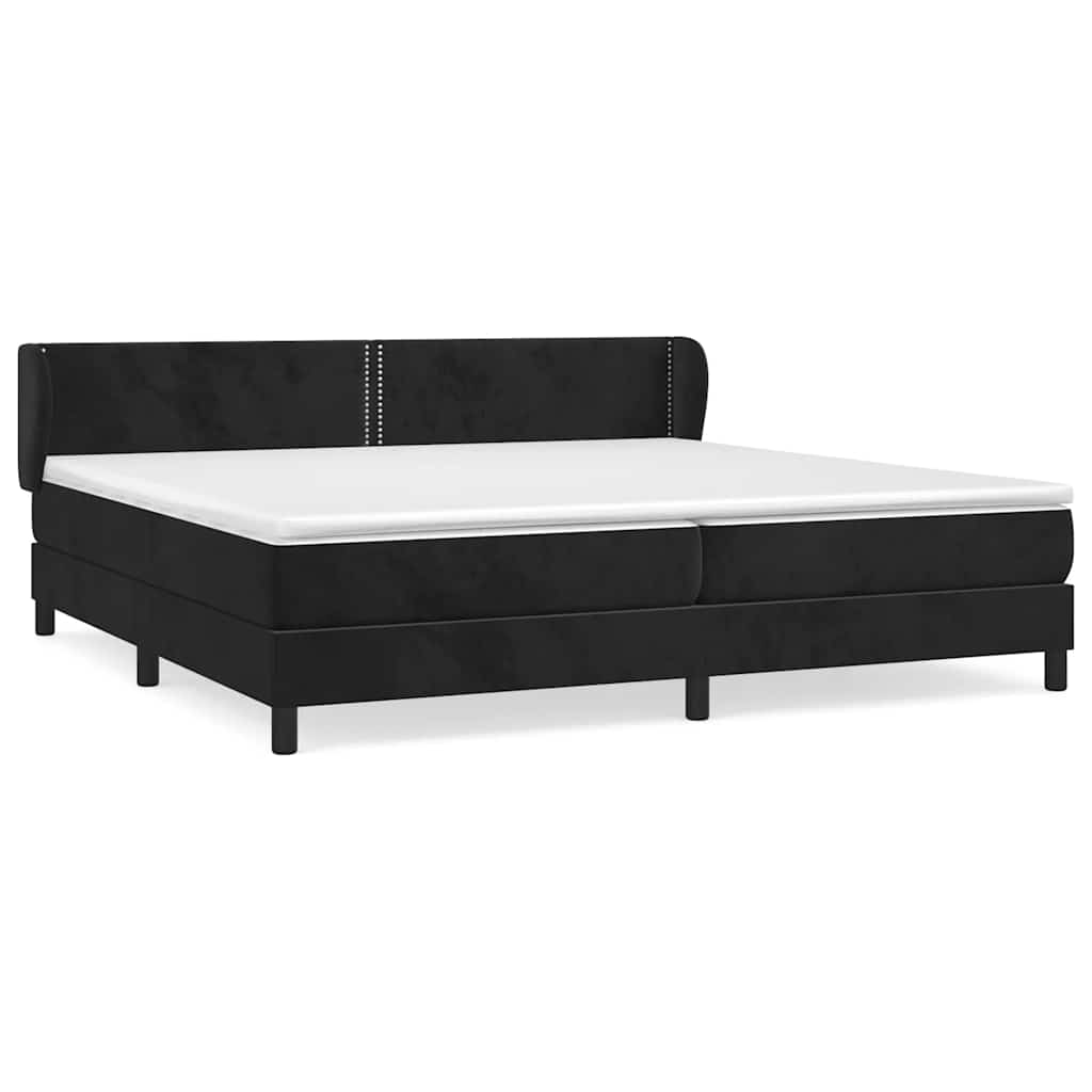 Sommier à lattes de lit et matelas Noir 200x200 cm Velours - XIOS