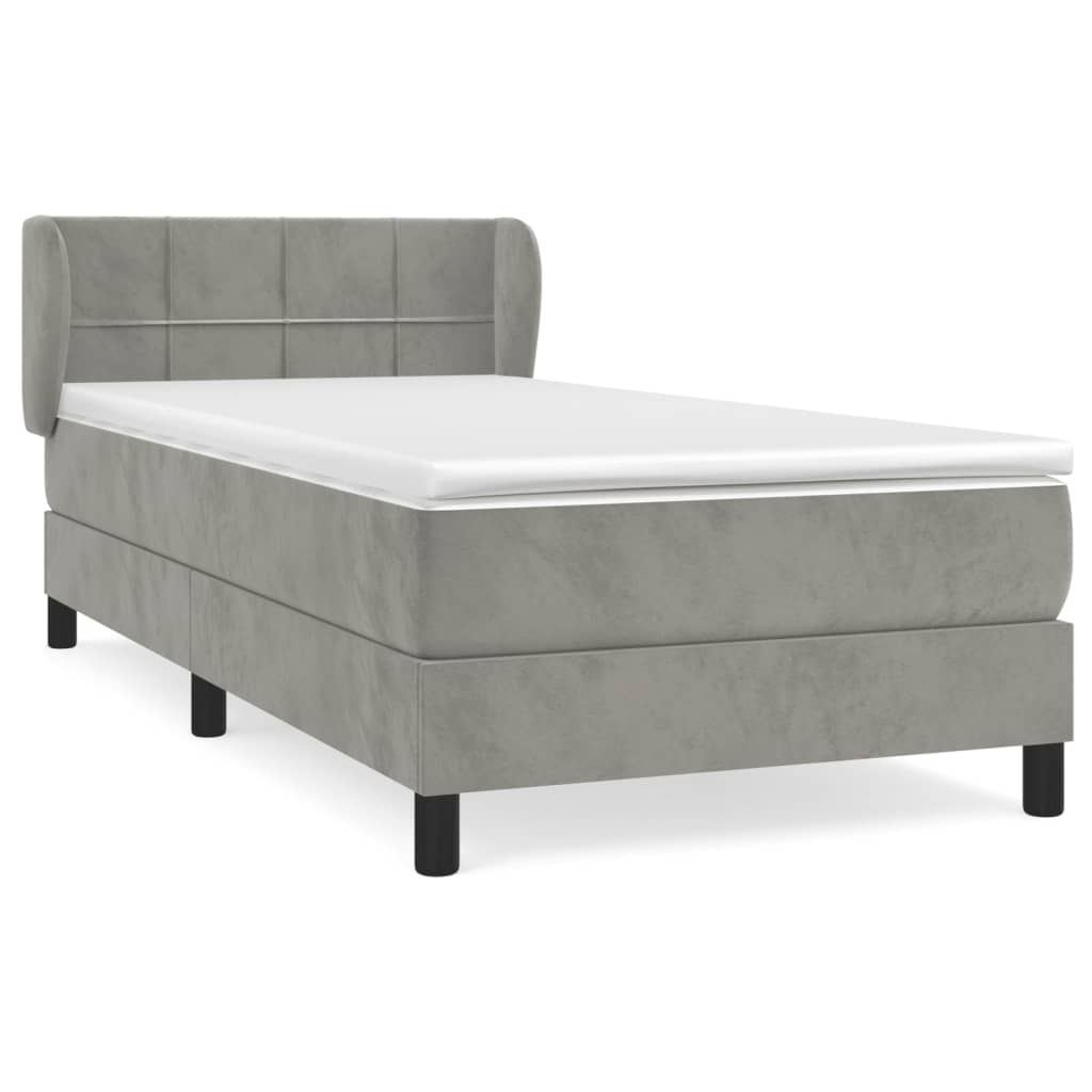 Sommier à lattes de lit et matelas Gris clair 80x200 cm Velours - XIOS