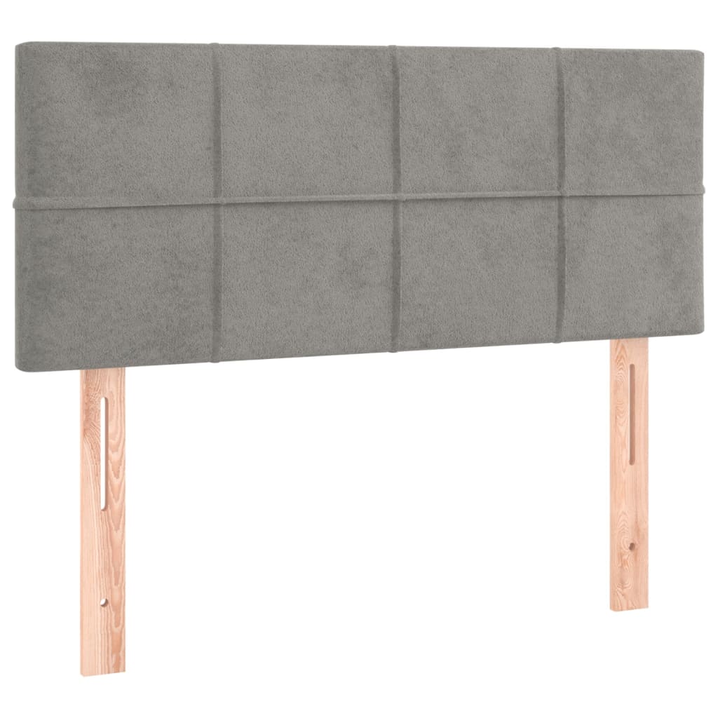 Sommier à lattes de lit et matelas Gris clair 80x200 cm Velours - XIOS