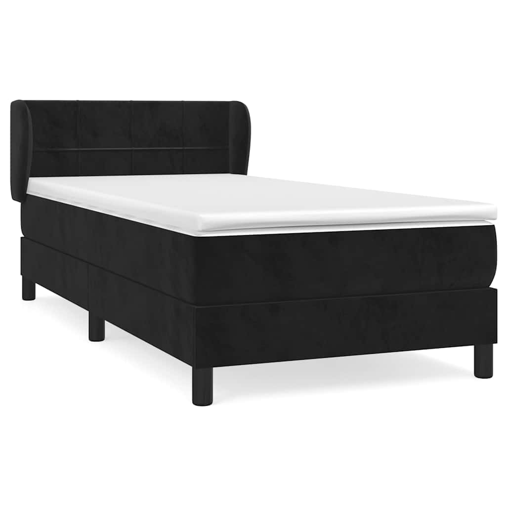 Sommier à lattes de lit avec matelas Noir 90x190 cm Velours - XIOS