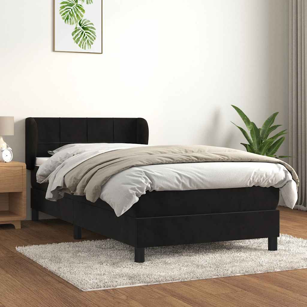 Sommier à lattes de lit avec matelas Noir 90x190 cm Velours - XIOS