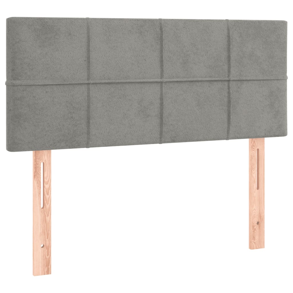 Sommier à lattes de lit et matelas Gris clair 90x200 cm Velours - XIOS