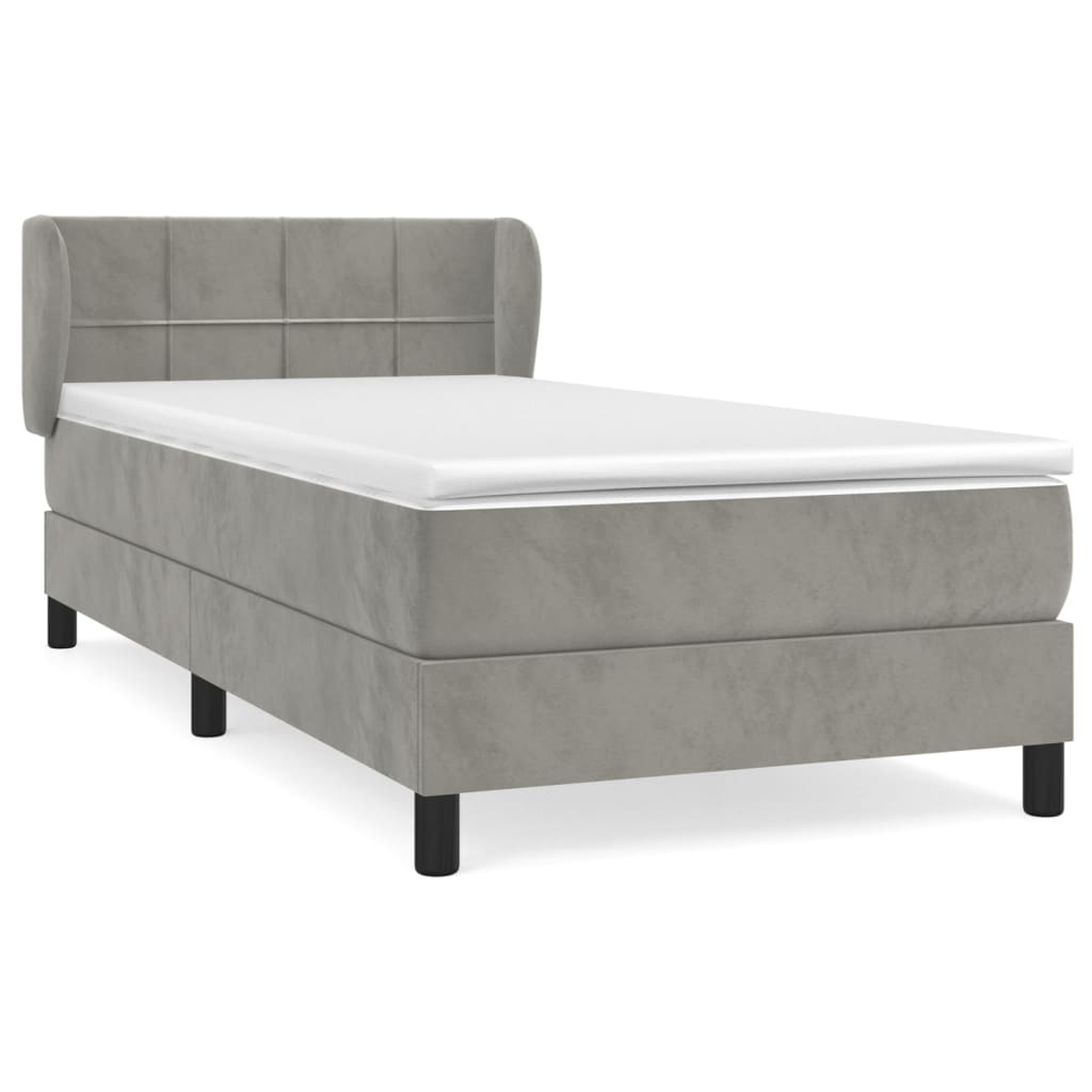 Sommier à lattes de lit et matelas Gris clair 100x200cm Velours - XIOS