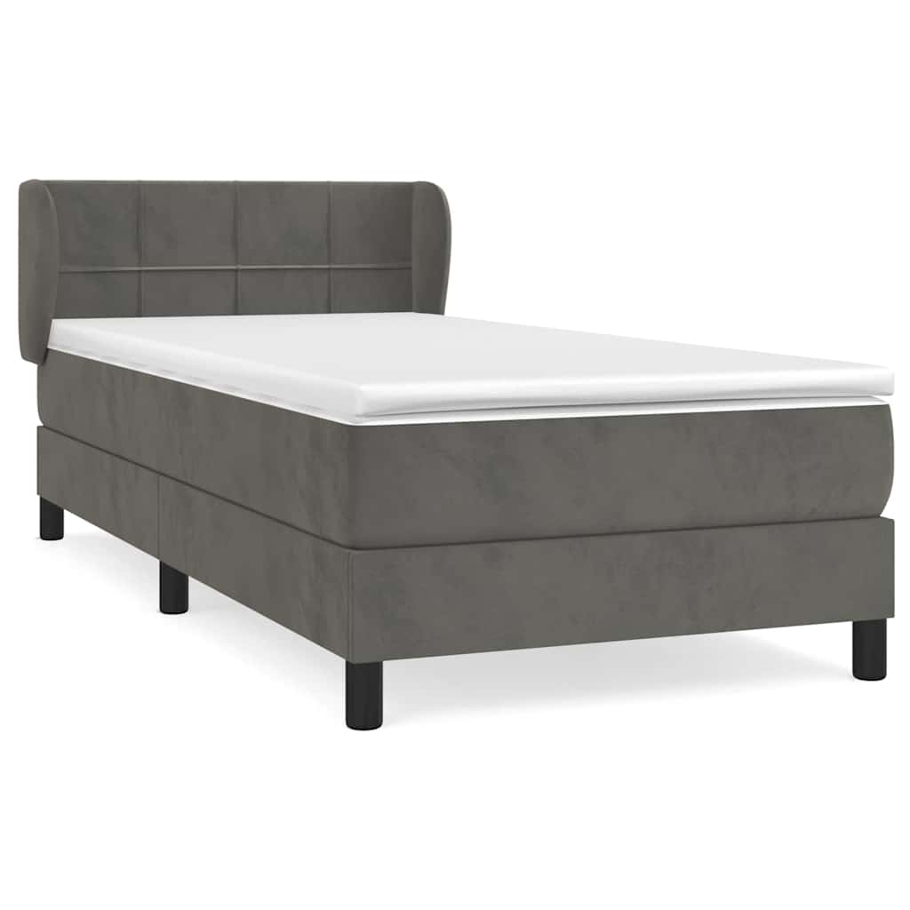 Sommier à lattes de lit avec matelas Gris foncé 100x200 cm