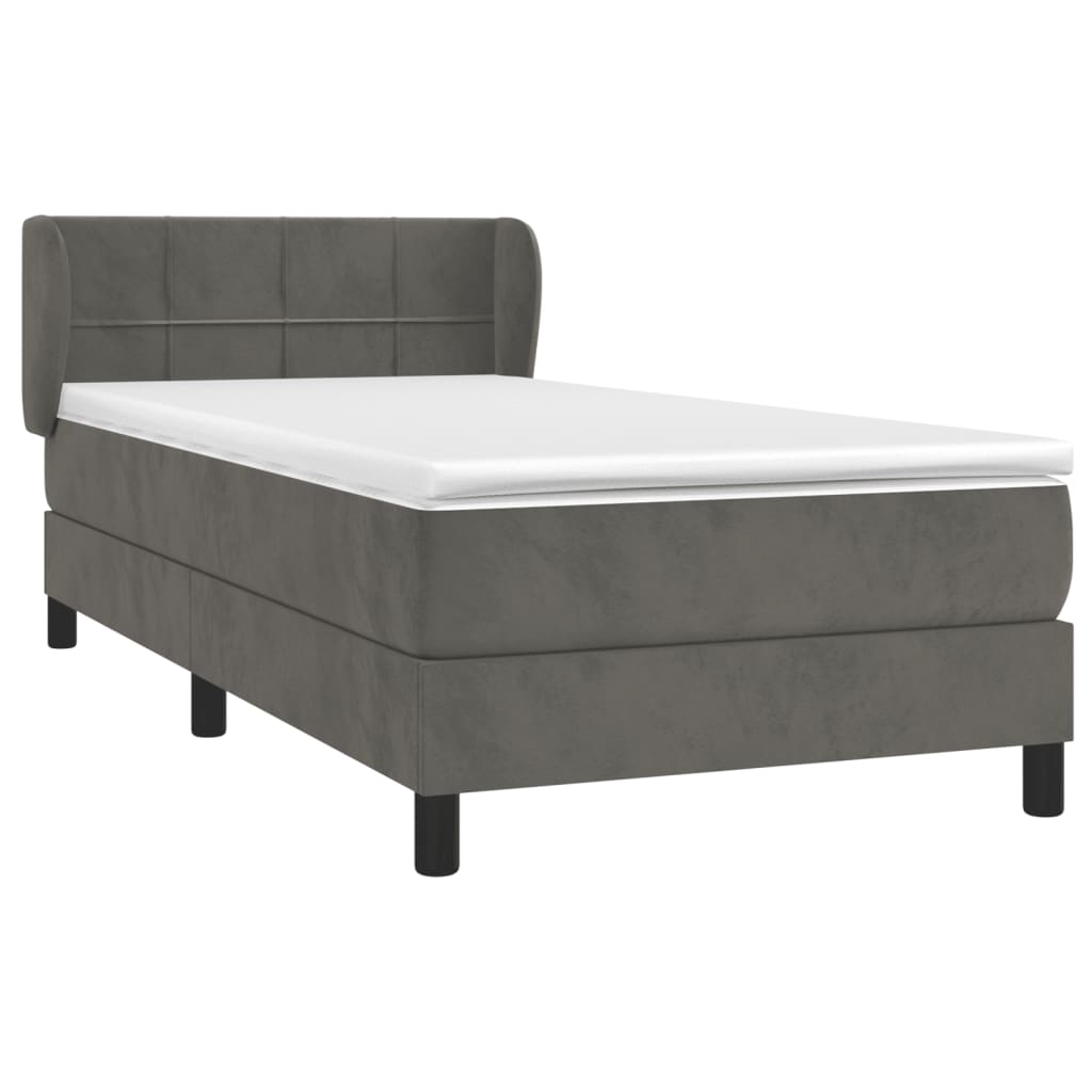 Sommier à lattes de lit avec matelas Gris foncé 100x200 cm