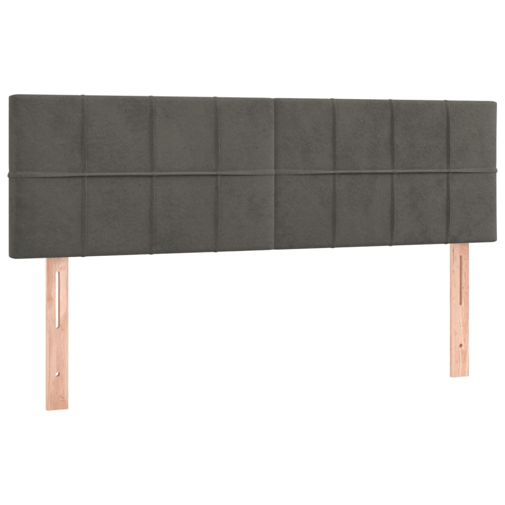 Sommier à lattes de lit et matelas Gris foncé 140x190cm Velours - XIOS
