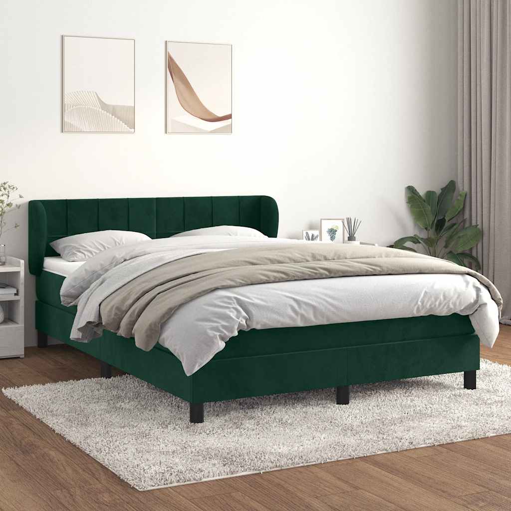 Sommier à lattes de lit et matelas Vert foncé 140x190cm Velours - XIOS