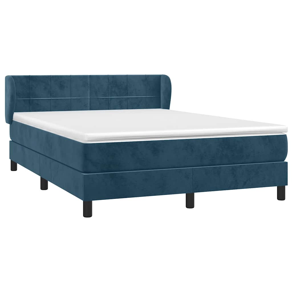 Sommier à lattes de lit et matelas Bleu foncé 140x190cm Velours - XIOS