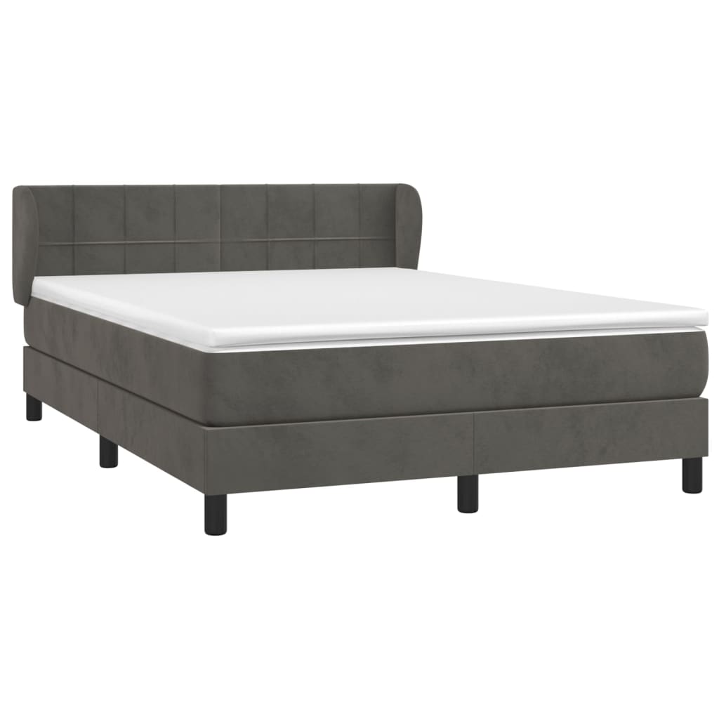 Sommier à lattes de lit et matelas Gris foncé 140x200cm Velours - XIOS