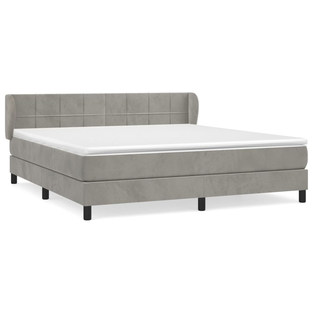 Sommier à lattes de lit et matelas Gris clair 160x200cm Velours - XIOS